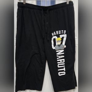 Naruto Black Cropped Long Shorts Men's Size 2xl